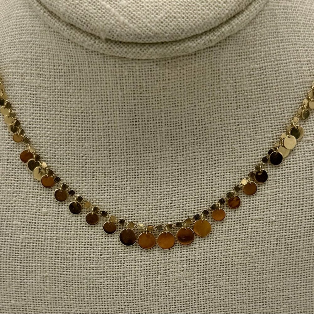 Lana Jewelry 14k Graduated Disc Necklace w/pouch